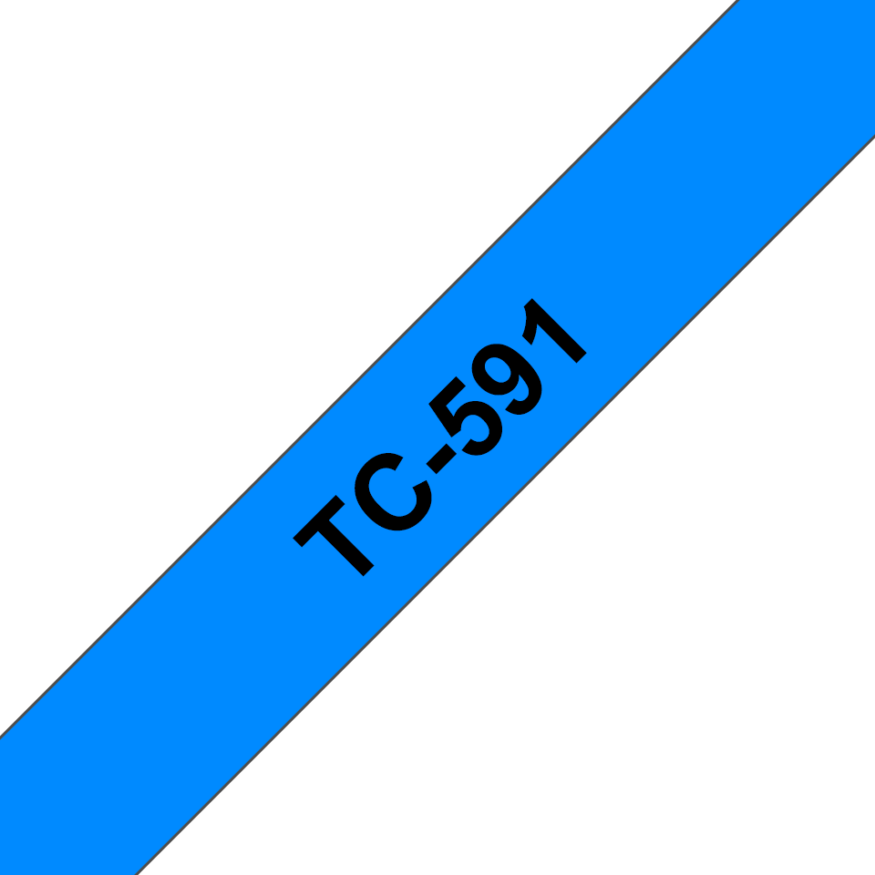 Genuine Brother TC-591 Labelling Tape Cassette – Black on Blue, 9mm wide